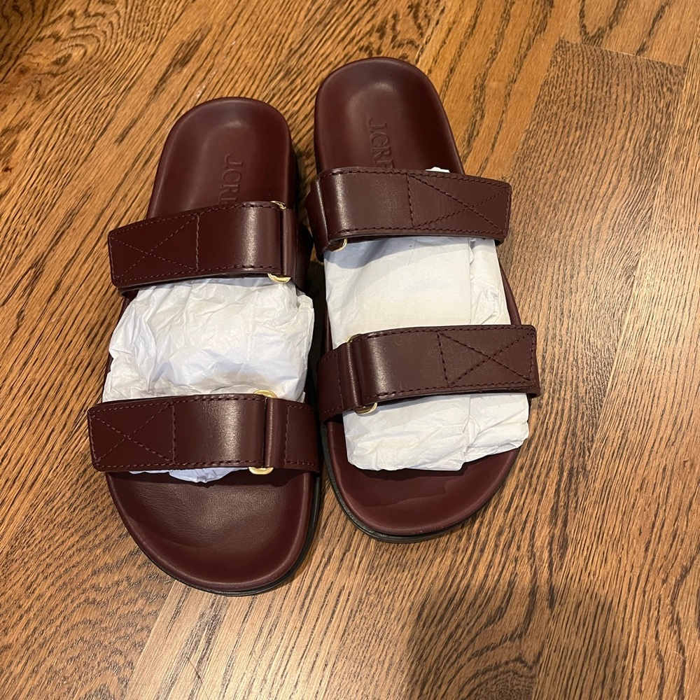 J. Crew Colbie Slide Sandal in Leather Size 9 NWT - Picture 3 of 7